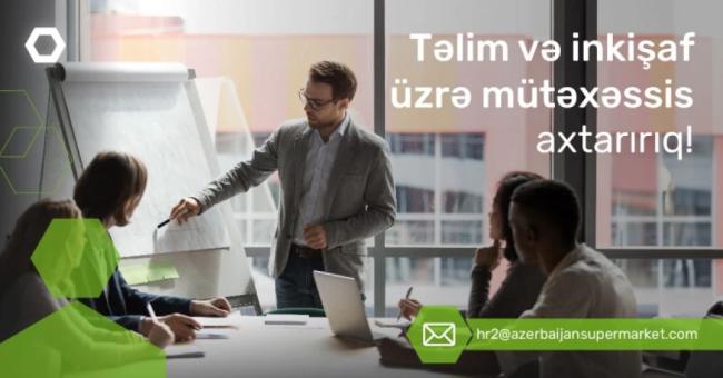 "Təlim və inkişaf üzrə mütəxəssis" vakansiyası Xəbər şəkili