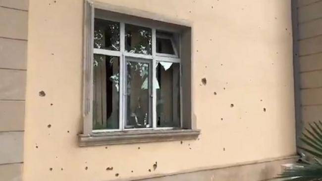 Tərtərdə vurulmuş məhkəmə binasının görüntüləri -