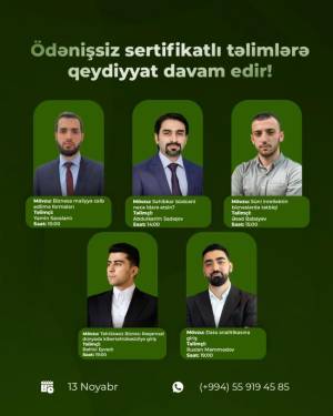 Ödənişsiz təlimlərdə iştirak edərək həm də sertifikat da əldə edəcəksən Xəbər şəkili