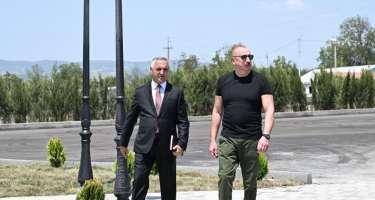 Prezident Xocalının Təzəbinə kəndində görülən işlərlə tanış olub -FOTO