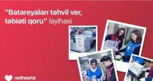 Qırmızı Ürəklər Fondunun ekoloji təşəbbüsü davam edir: 100 kq batareya toplandı Xəbər şəkili