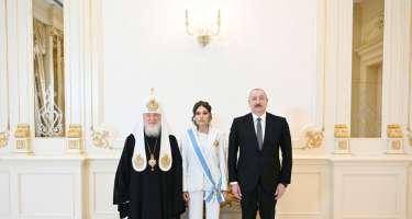 Prezident və xanımı Patriarx Kirill ilə görüşüb