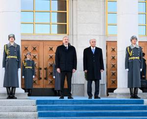 Prezident İlham Əliyev Qazaxıstana dövlət səfərinə gəlib (FOTO) Xəbər şəkili
