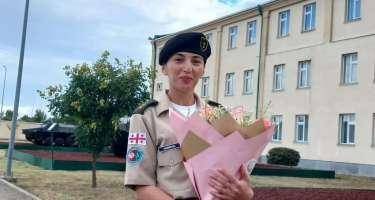 Gürcüstanda azərbaycanlı qadın leytenant rütbəsi aldı -FOTO