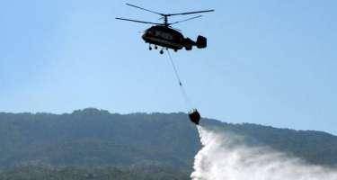 Bu rayonda güclü yanğın başladı, helikopterlər cəlb olundu