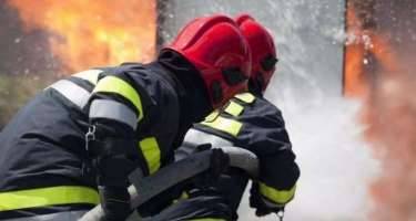 Bakıda tikinti materialları yandı -VİDEO