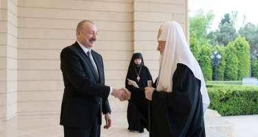 İlham Əliyev Moskvanın və Bütün Rusiyanın Patriarxı Kirill ilə görüşüb