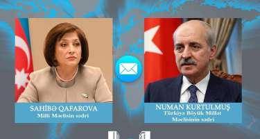 Sahibə Qafarova TBMM sədrinə başsağlığı verdi