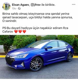 Rza Cəfərov məşqçisinə avtomobil hədiyyə etdi -FOTO Xəbər şəkili