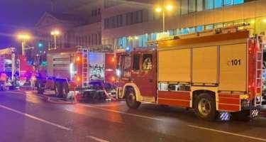 Bakının mərkəzində yanğın başladı - VİDEO