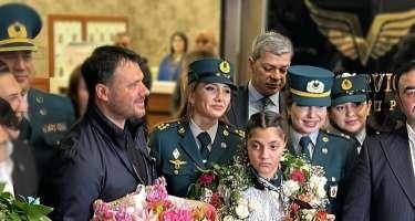 Əminə Əliyeva Bakıda belə qarşılandı - FOTO