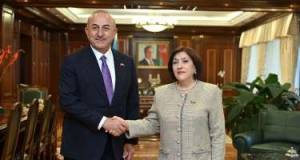 Sahibə Qafarova Çavuşoğlu ilə görüşdü Xəbər şəkili
