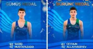 Azərbaycan güləşçiləri Bolqarıstanda iki medal qazandı