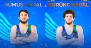 Azərbaycan güləşçiləri daha iki medal qazandı Xəbər şəkili