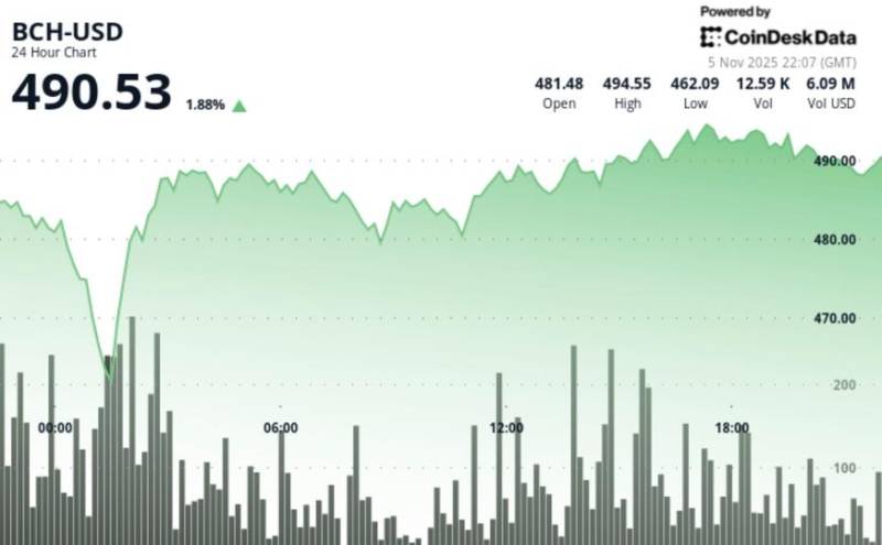 Avropa Sessiyası Alışları Bitcoin Cash (BCH) Qiymətini 487 Dollarlıq Müqaviməti Aşaraq 491.80 Dollara Qaldırdı