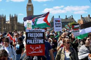 Londonda Fələstinə dəstək məqsədilə genişmiqyaslı nümayiş keçirilir Xəbər şəkili