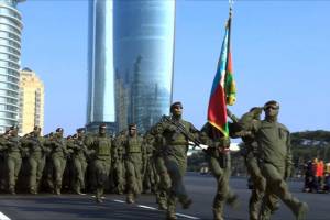 Hərbi paradda DTX-nin xüsusi təyinatlılarından ibarət heyət də keçid edib Xəbər şəkili