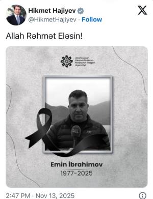 Hikmət Hacıyev paylaşım etdi -FOTO