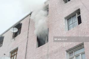 Binəqədi rayonunda yaşayış binasında yanğın söndürülüb - YENİLƏNİB-1