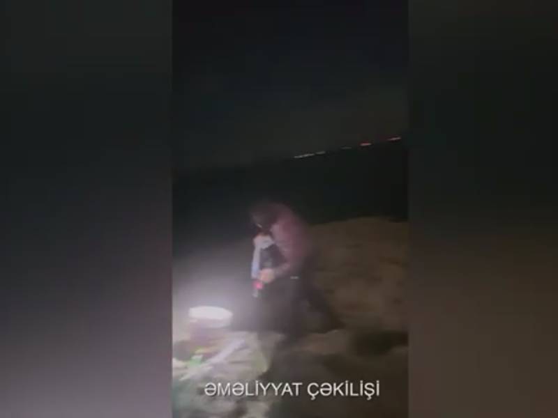 Dənizdə qayalıq ərazidə köməksiz qalan balıqçılar xilas ediliblər (VİDEO)