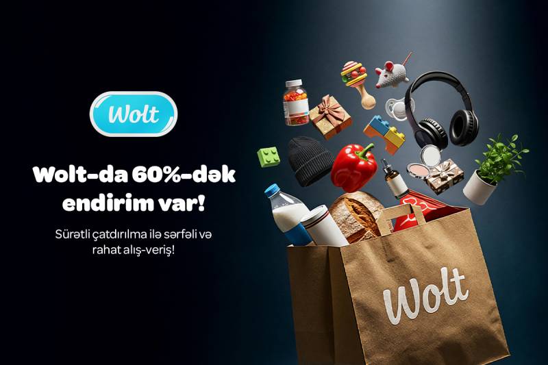 Wolt-dan 60%-dək endirimlə Black Friday-də daha sərfəli və sürətli alış-veriş edin - Sizin üçün hər şey Wolt-da!