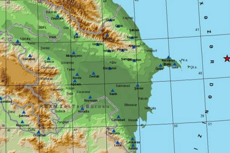 Xəzər dənizində 4 maqnitudalı zəlzələ baş verib