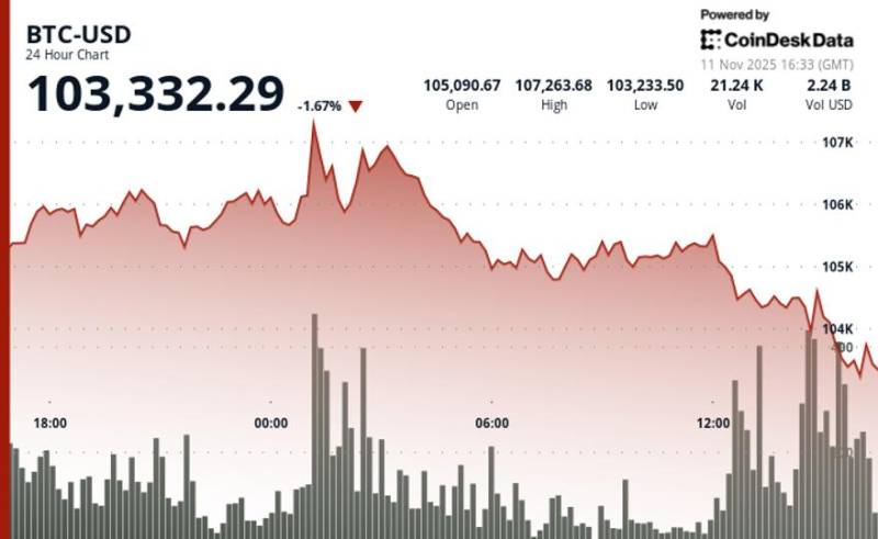 Bitcoin 103 Min Dollara Doğru Geriləyir: Şaxtaçı Şirkətlər Süni İntellekt Ticarətinin Soyuması və SoftBank'ın Nvidia-dan Çıxması Səbəbindən Dəyər İtirdi