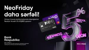 Neokart sahibləri "Black Friday"də 5% keşbek qazanacaq!