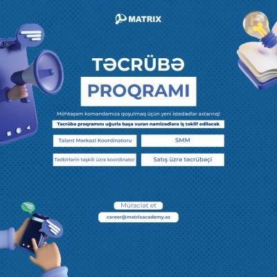 Matrix Academy Təcrübə proqramı elan edir Xəbər şəkili